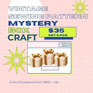Vintage Sewing Pattern Mystery Box Craft 5 for $35 1950s - Y2K Any Decade